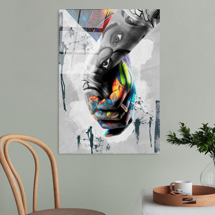 Wallity UV-799 Cuadro Decorativo de Vidrio Templado Multicolor 70 x 100 cm
